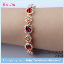 2015 fashion bijouterie 18k italian gold jewelry red ruby gemstone bracelets